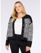 Fiorella Rubino Cardigan cu model si decolteu la baza gatului - Alb/Negru