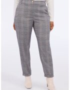 Fiorella Rubino Pantaloni conici cu model in carouri - Gri deschis