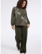 Fiorella Rubino Pantaloni de trening cu croiala ampla si snur - Kaki inchis