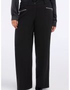 Fiorella Rubino Pantaloni drepti cu talie inalta - Negru