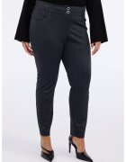 Fiorella Rubino Pantaloni slim fit cu dungi si fermoar - Gri