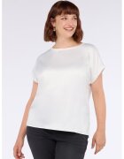 Fiorella Rubino Tricou cu partea frontala din satin - Alb