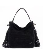 FloraCo Paris Geanta neagra cu franjuri F7518 M4 18060 - Negru