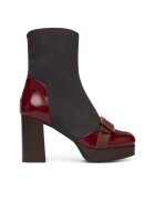 Fly London Botine dama P145352003 - Piele naturala - Negru/Rosu