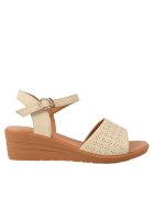 FORMAZIONE Sandale casual - dama - 50072 crem - piele naturala - platforma - Crem