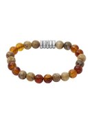 Fossil Bratara cu logo discret - Maro/Argintiu