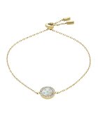 Fossil Bratara de otel inoxidabil cu element mother of pearl - Auriu