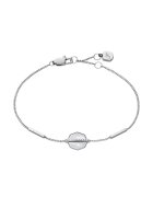 Fossil Bratara din otel inoxidabil decorata cu talismane Mother Of Pearl si zirconia - Argintiu