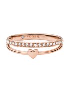 Fossil Inel cu model dublu - decorat cu cristale