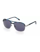 Fossil Ochelari de soare barbati metalici - argintii si albastri - lentile gri - 58x15x140mm