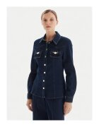 Fracomina Camasa din denim pentru femei bleumarin