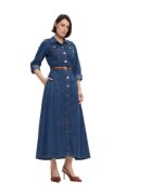 Fracomina Rochie dama bumbac/poliester - albastru