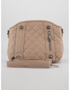 Francesca Rossi Geanta crossbody de piele ecologica cu bareta detasabila - Maro taupe