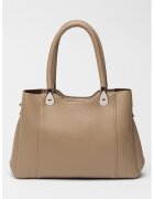 Francesca Rossi Geanta shopper de piele ecologica cu fermoar - Maro taupe