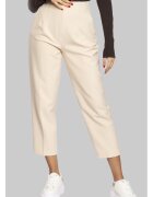 Freshlions Pantaloni conici crop cu talie inalta 50487 - Bej