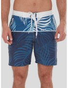 Fundango Pantaloni scurti de baie cu buzunare cu fermoar Morris - Albastru pastel/Albastru inchis/Alb murdar