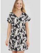 Fundango Rochie lejera cu model Palmetta - Alb/Negru stins