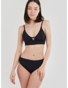 Fundango Sutien bralette de baie cu bureti detasabili Sahara - Negru