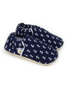 Funny Baby Pantofi slip-on din panza cu model - Alb/Albastru ultramarin