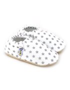 Funny Baby Pantofi slip-on din panza cu model - Alb/Gri