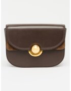 Furla Geanta crossbody de piele cu clapa Sfera - Maro inchis