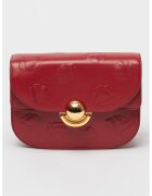 Furla Geanta crossbody de piele cu clapa su model in relief - Visiniu