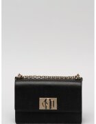 Furla Geanta crossbody din piele cu bareta din lant si protectie pentru umar - Negru