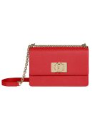 Furla Geanta crossbody din piele cu bareta din lant si protectie pentru umar - Rosu