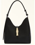 Furla Geanta hobo din piele cu detaliu metalic Goccia - Negru