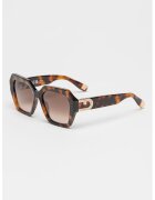 Furla Ochelari de soare hexagonali cu lentile in degrade - Maro inchis
