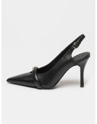 Furla Pantofi slingback de piele cu logo Core - Auriu/Negru