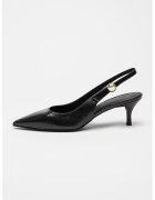 Furla Pantofi slingback de piele cu varf ascutit Sfera - Negru