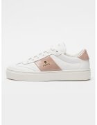 Furla Pantofi sport de piele cu logo metalic - Alb/Roz prafuit