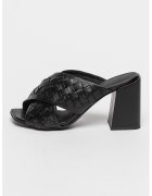Furla Papuci de piele cu aspect impletit si toc Gerla - Negru