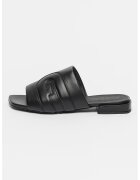 Furla Papuci de piele cu monograma - Negru