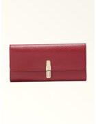 Furla Portofel de piele cu clapa Iride Continental - Rosu inchis