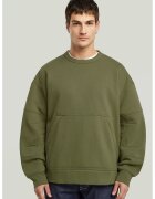 G-STAR Bluza de trening din amestec de bumbac organic - Verde feriga