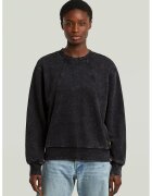 G-STAR Bluza de trening din bumbac organic cu aspect prespalat - Negru