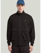 G-STAR Bluza de trening din bumbac organic cu buzunare cu clapa - Negru