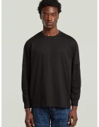 G-STAR Bluza de trening din bumbac organic cu decolteu la baza gatului - Negru