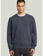 G-STAR Bluza de trening din bumbac organic cu model cu pete de vopsea - Albastru inchis