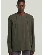 G-STAR Bluza din bumbac organic cu cusaturi contrastante - Verde feriga