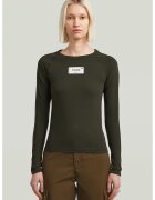 G-STAR Bluza slim fit din bumbac organic - Verde feriga