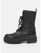 G-STAR Bocanci din piele si denim Kafey - Negru