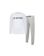 G-Star Raw Pijama din amestec de bumbac cu imprimeu logo - Alb/Gri