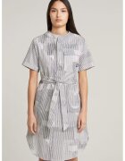 G-STAR Rochie cu model si cordon in talie - Negru/Alb optic