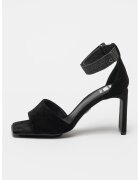 G-STAR Sandale din piele intoarsa cu toc si garnitura din denim Darcy - Negru