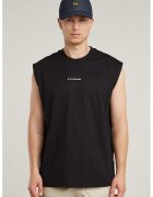 G-STAR Top din bumbac organic fara maneci - Negru/Alb optic