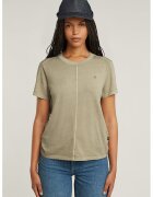 G-STAR Tricou de bumbac organic cu decolteu la baza gatului - Kaki