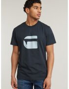 G-STAR Tricou de bumbac organic cu imprimeu logo Burger - Albastru petrol